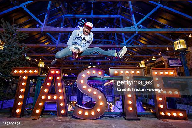 Jumps into action at the launch of day one of Taste of London Winter 2014 at Tobacco Dock on November 20, 2014 in London, England. Taste of London...