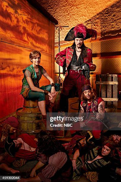 Season: 2014 -- Pictured: Allison Williams as Peter Pan, Christopher Walken as Captain Hook, Christian Borle as Smee, Pirates --