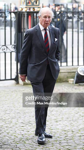Sir Robert Fellowes attends a service of thanksgiving for Lady Mary Soames at Westminster Abbey on November 20, 2014 in London, England. Lady Mary...