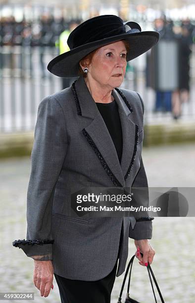 Lady Elizabeth Anson attends a service of thanksgiving for Lady Mary Soames at Westminster Abbey on November 20, 2014 in London, England. Lady Mary...