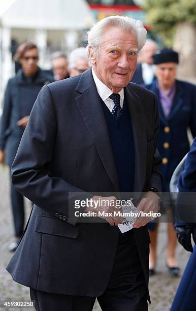 Sir Michael Heseltine attends a service of thanksgiving for Lady Mary Soames at Westminster Abbey on November 20, 2014 in London, England. Lady Mary...