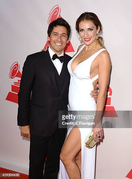 Personalities Carolina de Moras and Rafael Araneda arrive to the 2014 Latin Grammy Person Of The Year Tribute on November 19, 2014 in Las Vegas,...