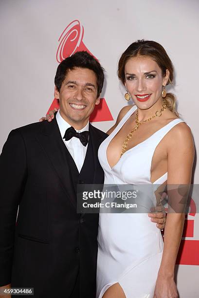 Personalities Carolina de Moras and Rafael Araneda arrive to the 2014 Latin Grammy Person Of The Year Tribute on November 19, 2014 in Las Vegas,...