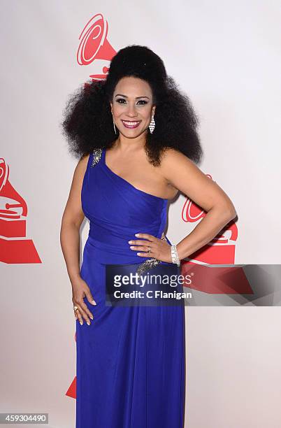 Singer Aymee Nuviola arrives to the 2014 Latin Grammy Person Of The Year Tribute on November 19, 2014 in Las Vegas, Nevada.