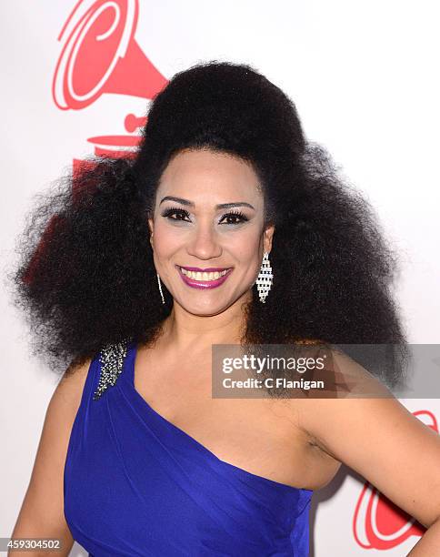 Singer Aymee Nuviola arrives to the 2014 Latin Grammy Person Of The Year Tribute on November 19, 2014 in Las Vegas, Nevada.