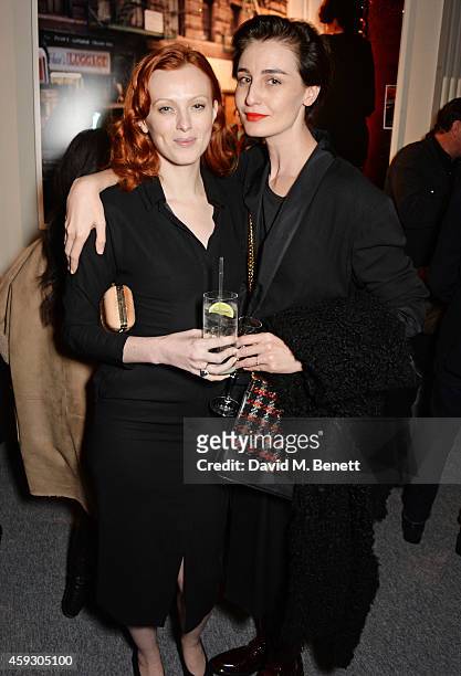Karen Elson and Erin O'Connor attend the book launch and private view of "Mary McCartney: Monochrome And Colour" curated by De Pury De Pury on...
