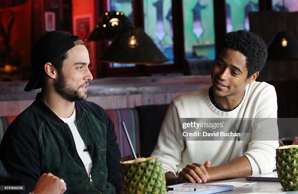 Extra Interviews Actors Jack Falahee And Alfred Enoch At Westfield Century City