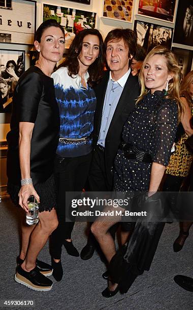 Mary McCartney, Nancy Shevell, Sir Paul McCartney and Kate Moss attend the book launch and private view of "Mary McCartney: Monochrome And Colour"...