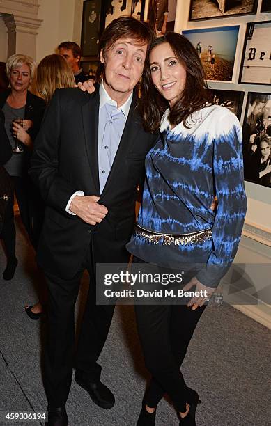 Sir Paul McCartney and Nancy Shevell attend the book launch and private view of "Mary McCartney: Monochrome And Colour" curated by De Pury De Pury on...