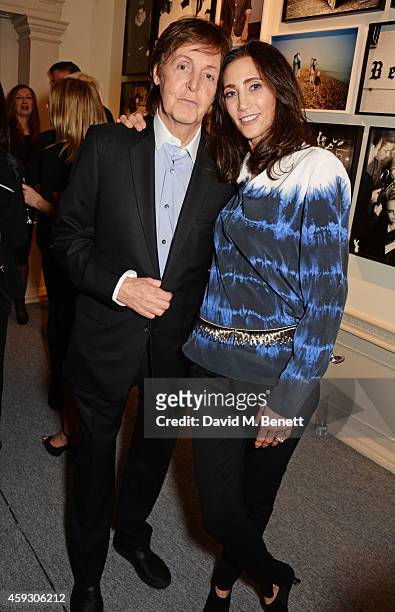 Sir Paul McCartney and Nancy Shevell attend the book launch and private view of "Mary McCartney: Monochrome And Colour" curated by De Pury De Pury on...