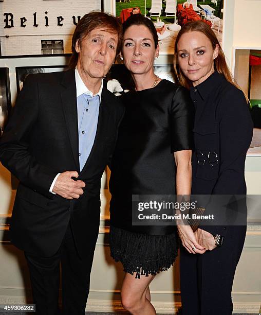 Sir Paul McCartney, Mary McCartney and Stella McCartney attend the book launch and private view of "Mary McCartney: Monochrome And Colour" curated by...