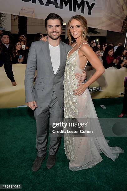 Singer Juanes and actress Karen Martinez attend the 15th annual Latin GRAMMY Awards at the MGM Grand Garden Arena on November 20, 2014 in Las Vegas,...