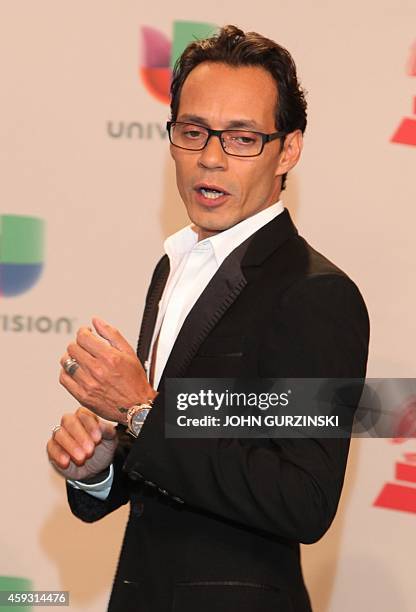 Singer Marc Anthony arrives for the 15th Annual Latin Grammy Awards on November 20 in Las Vegas, Nevada. AFP PHOTO/JOHN GURZINSKI