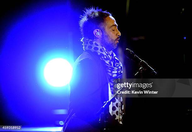 Recording artist Mario Domm of music group Camila performs onstage during the 15th annual Latin GRAMMY Awards at the MGM Grand Garden Arena on...