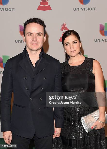 Singer Fonseca and his wife Juliana Posada attend the 15th Annual Latin GRAMMY Awards at the MGM Grand Garden Arena on November 20, 2014 in Las...