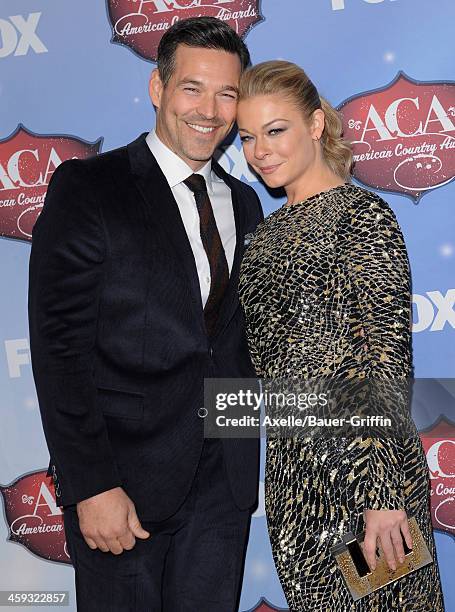 Actor Eddie Cibrian and wife singer LeAnn Rimes arrive at the American Country Awards 2013 at the Mandalay Bay Events Center on December 10, 2013 in...