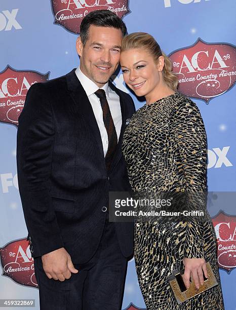 Actor Eddie Cibrian and wife singer LeAnn Rimes arrive at the American Country Awards 2013 at the Mandalay Bay Events Center on December 10, 2013 in...