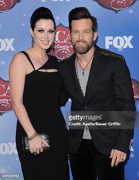 Recording artists Shawna Thompson and Keifer Thompson of Thompson Square arrive at the American Country Awards 2013 at the Mandalay Bay Events Center...
