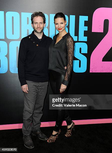 Actor Glenn Howerton and Actress Jill Latiano attend the premiere of NewJill Latiano Line Cinema's "Horrible Bosses 2" at TCL Chinese Theatre on...
