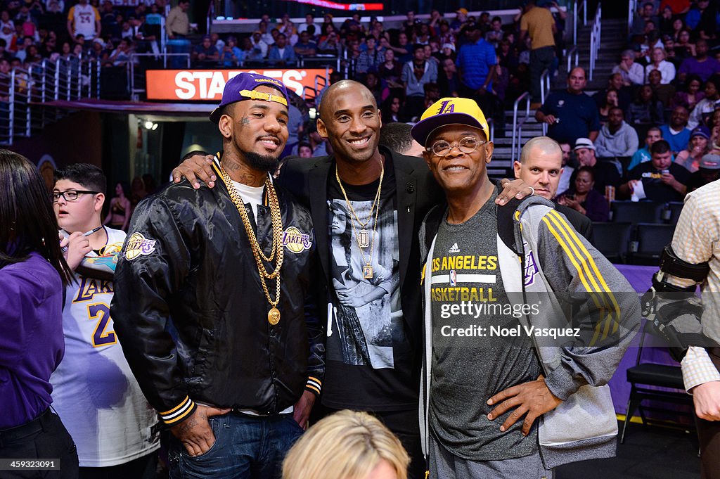 Celebrities At The Los Angeles Lakers Game