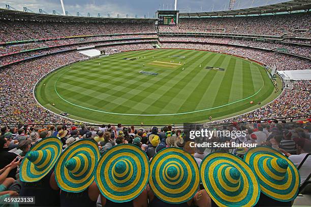 General view of the large crowd during day one of the Fourth Ashes Test Match between Australia and England at Melbourne Cricket Ground on December...