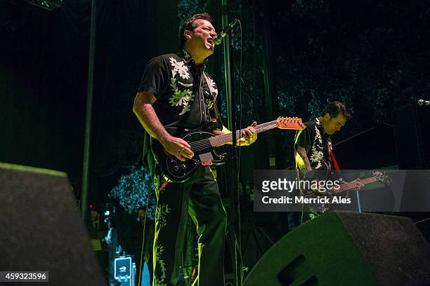John Reis aka Speedo of Rocket from the Crypt performs in concert during Day 3 of Fun Fun Fun Fest at Auditorium Shores on November 9, 2014 in...