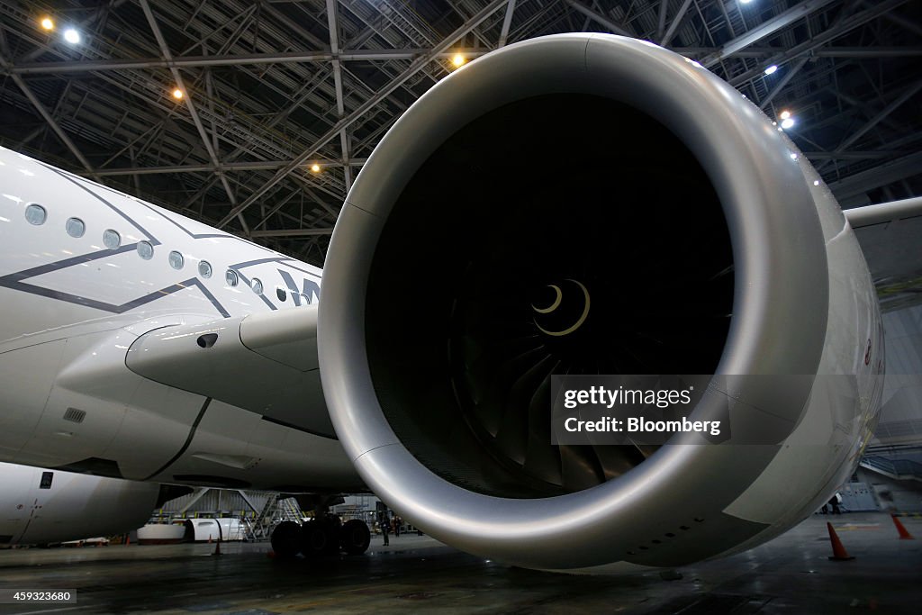 Media Preview Of Airbus A350 At Japan Airline Co.'s Hangar Facility