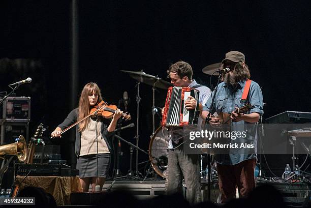 Jeff Mangum of Neutral Milk Hotel performs in concert during Day 3 of Fun Fun Fun Fest at Auditorium Shores on November 9, 2014 in Austin, Texas.