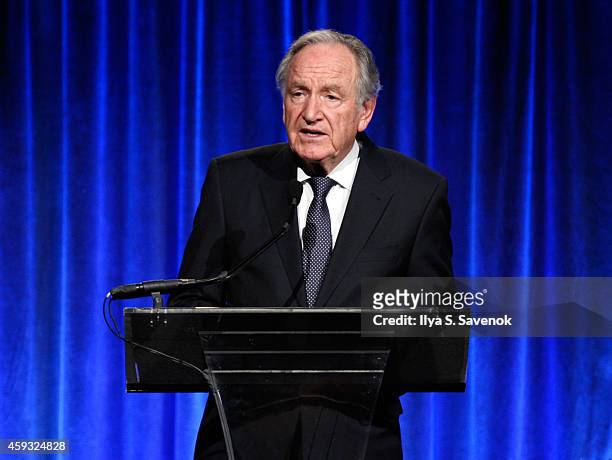 United States Senator Tom Harkin speaks on stage at The Christopher & Dana Reeve Foundation "A Magical Evening" on November 20, 2014 in New York City.