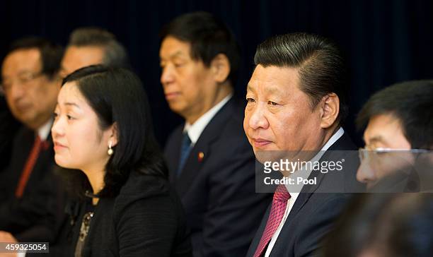 Chinese President Xi Jinping attends a launching ceremony of New Zealand-China Mayoral Forum at SkyCity Grand Hotel on November 21, 2014 in Auckland,...