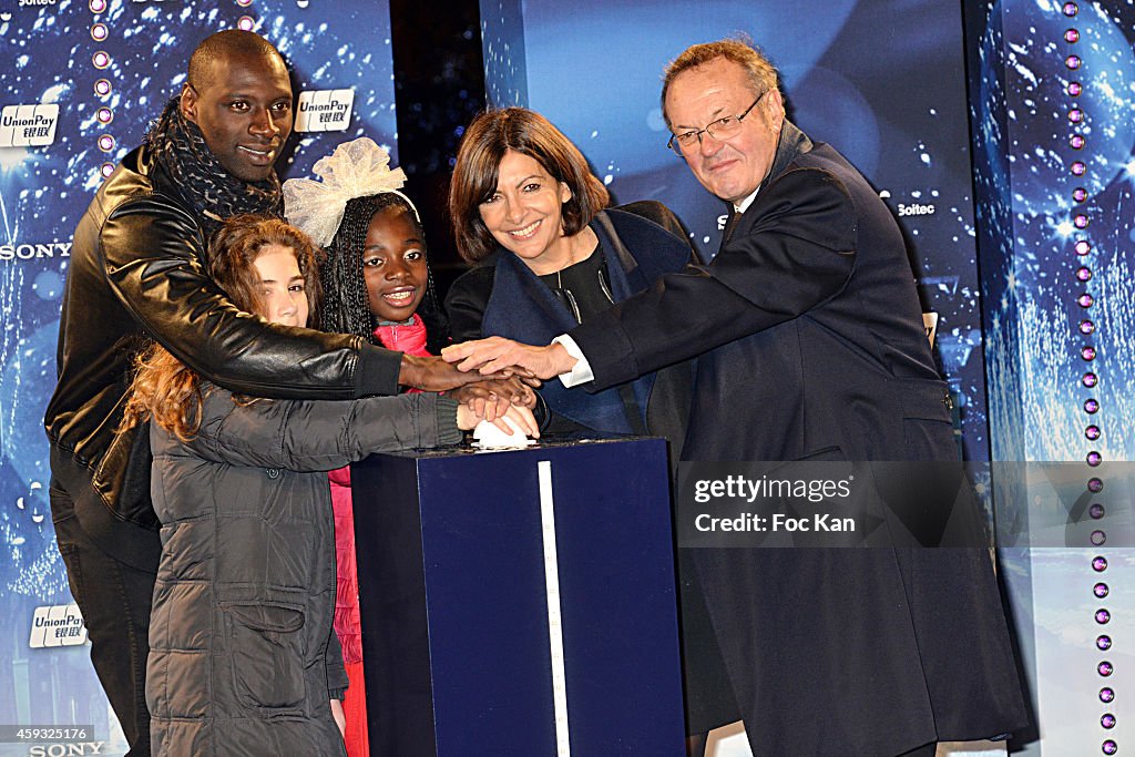 Omar Sy Launches Christmas Champs-Elysees Illuminations