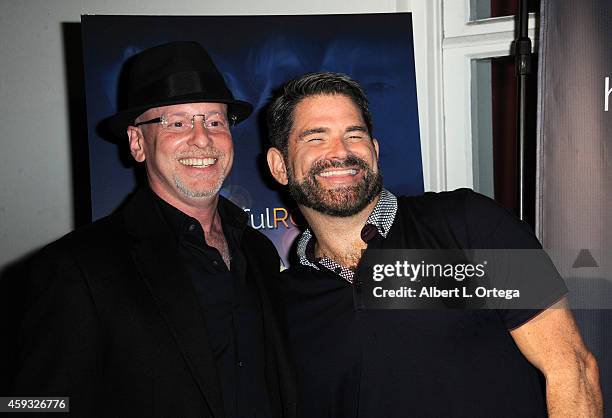 Director Benjamin Pollack and actor Matt Zarley arrive for the Special Screening of Matt Zarley's opefulROMANTIC" With George Takei held at American...