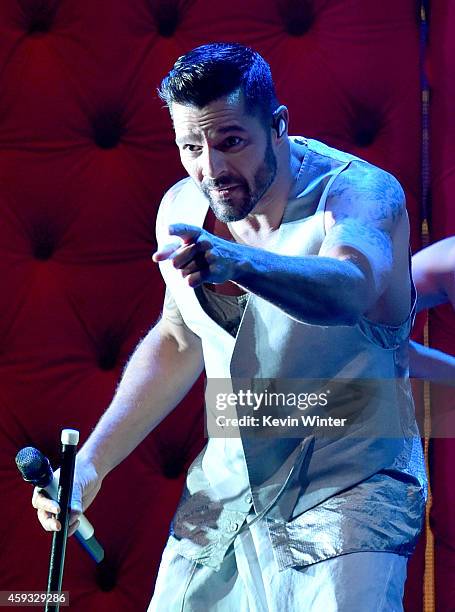 Recording artist Ricky Martin performs onstage during the 15th annual Latin GRAMMY Awards at the MGM Grand Garden Arena on November 20, 2014 in Las...