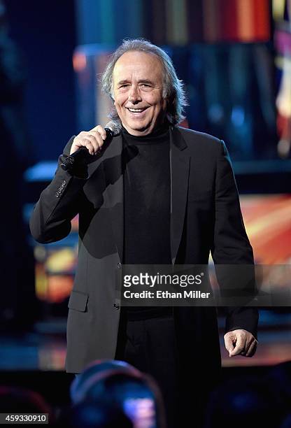 Person of the Year honoree Joan Manuel Serrat performs onstage during the 15th Annual Latin GRAMMY Awards at the MGM Grand Garden Arena on November...
