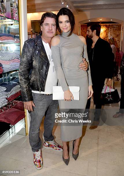 Wildfox CEO Jimmy Sommers and Kendall Jenner attend the Barbie Loves Wildfox party celebrating the Resort 2014 collaboration launch at the Wildfox...