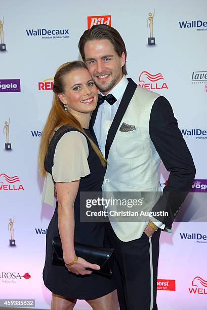 Alexander Klaws and Nadja Scheiwiller attend the 'Goldene Bild Der Frau' Award 2014 at TUI Operettenhaus on November 20, 2014 in Hamburg, Germany.