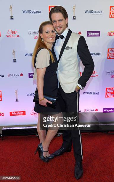 Alexander Klaws and Nadja Scheiwiller attend the 'Goldene Bild Der Frau' Award 2014 at TUI Operettenhaus on November 20, 2014 in Hamburg, Germany.