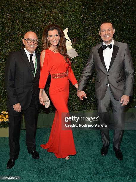 President of Programming and Content for Univision Networks Alberto Ciurana, actress Cristina Bernal and TV host Alan Tacher attend the 15th annual...