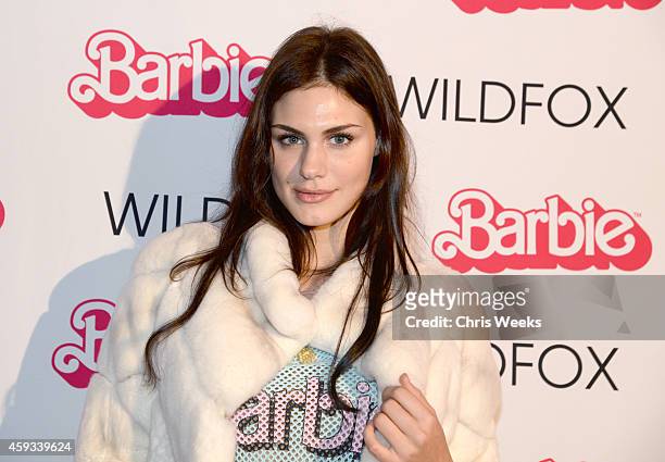 Model Annie Helvey attends the Barbie Loves Wildfox party celebrating the Resort 2014 collaboration launch at the Wildfox Flagship Store on November...