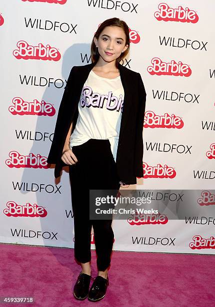 Actress Rowan Blanchard attends the Barbie Loves Wildfox party celebrating the Resort 2014 collaboration launch at the Wildfox Flagship Store on...