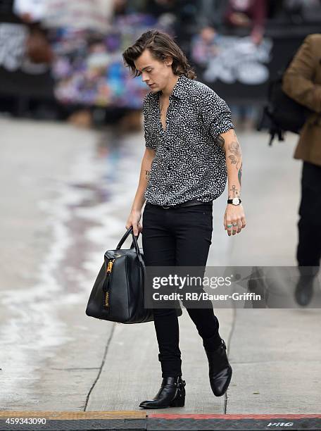 Harry Styles is seen at 'Jimmy Kimmel Live' on November 20, 2014 in Los Angeles, California.