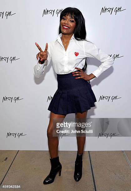 Singer Azealia Banks attends the Nasty Gal Melrose Store Launch on November 20, 2014 in Los Angeles, California.