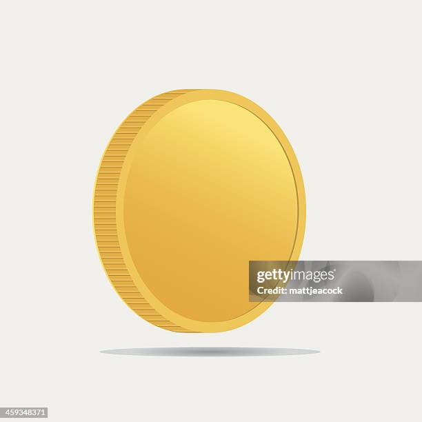 single gold coin - gold coin stock illustrations