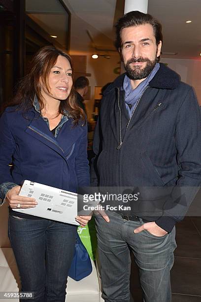 Shirley Bousquet and Gregory Fitoussi attend the Acer Pop Up Store Launch Party at Les Halles on November 20, 2014 in Paris, France.