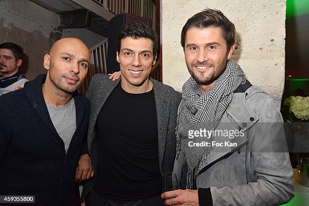 Eric judor, Taig Khris and Christophe Beaugrand attend the Acer Pop Up Store Launch Party at Les Halles on November 20, 2014 in Paris, France.