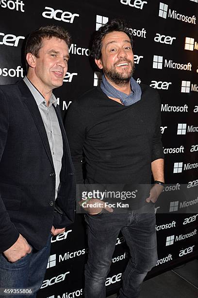 Acer Marketing director Fabrice Massin and Fabrice Massin;Titoff attend the Acer Pop Up Store Launch Party at Les Halles on November 20, 2014 in...