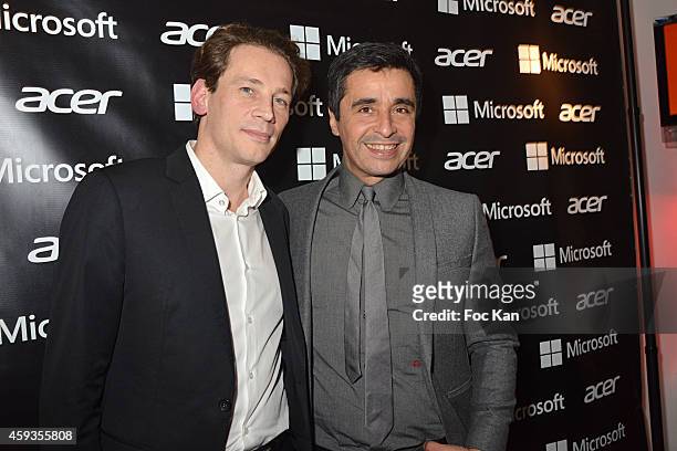 Acer Marketing director Fabrice Massin and Ariel Wizman attend the Acer Pop Up Store Launch Party at Les Halles on November 20, 2014 in Paris, France.