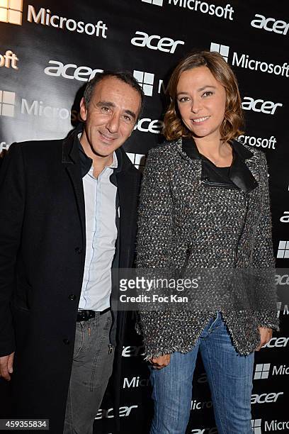 Elie Semoun and Sandrine Quetier attend the Acer Pop Up Store Launch Party at Les Halles on November 20, 2014 in Paris, France.