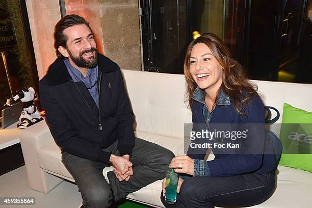 Gregory Fitoussi and Shirley Bousquet attend the Acer Pop Up Store Launch Party at Les Halles on November 20, 2014 in Paris, France.