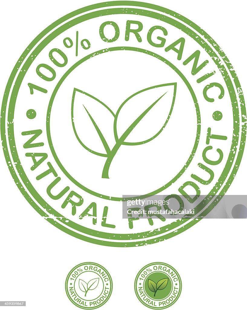 Organic product grunge stamp